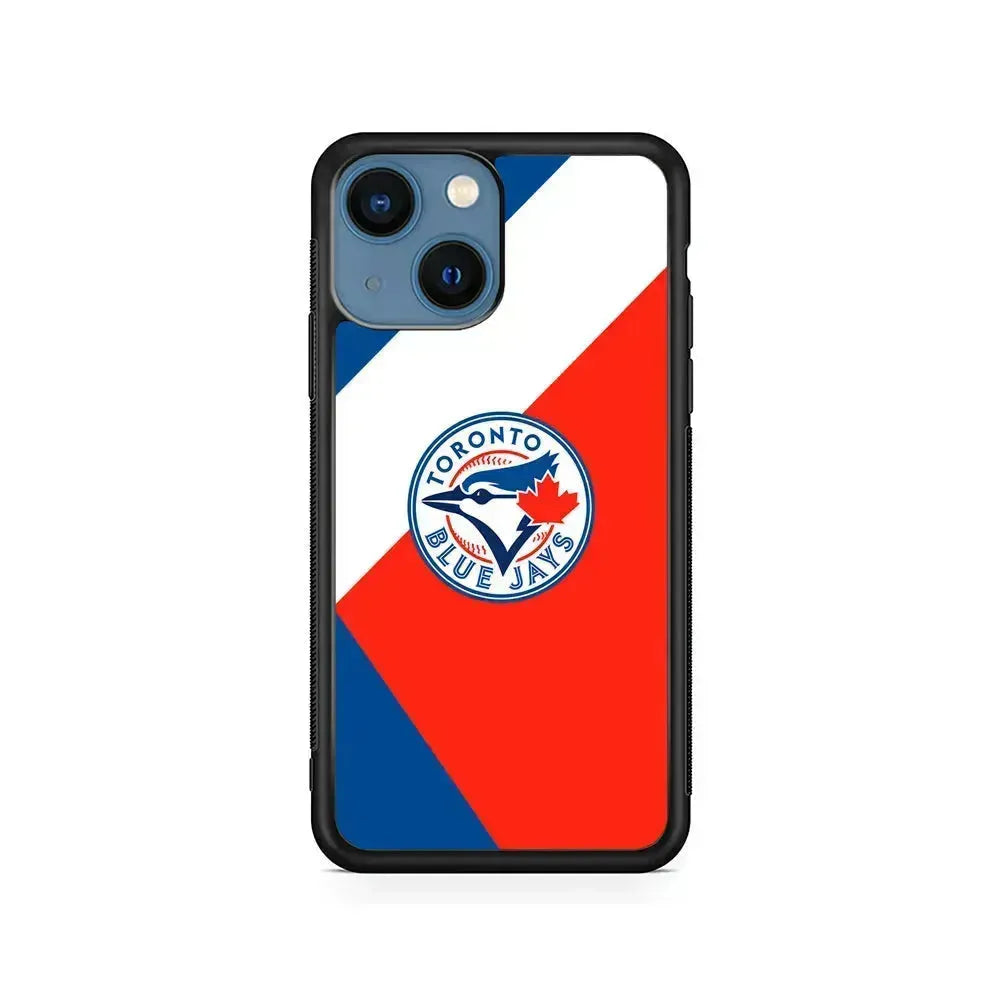 MLB Toronto Blue Jays Logo iPhone 13 Mini Case-Rubber / Black (2D Case)-Xtracase