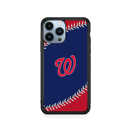 MLB Washington Nationals Logo iPhone 13 Pro Max Case-Rubber / Black (2D Case)-Xtracase
