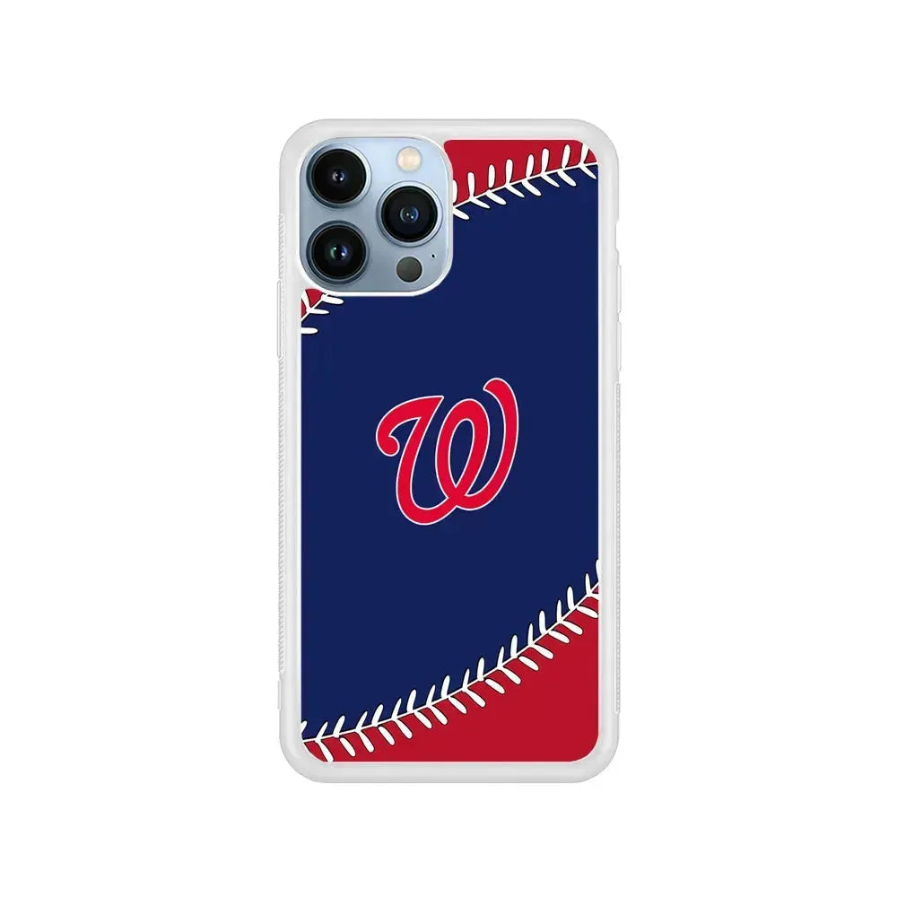 MLB Washington Nationals Logo iPhone 15 Pro Max Case-Rubber / White (2D Case)-Xtracase