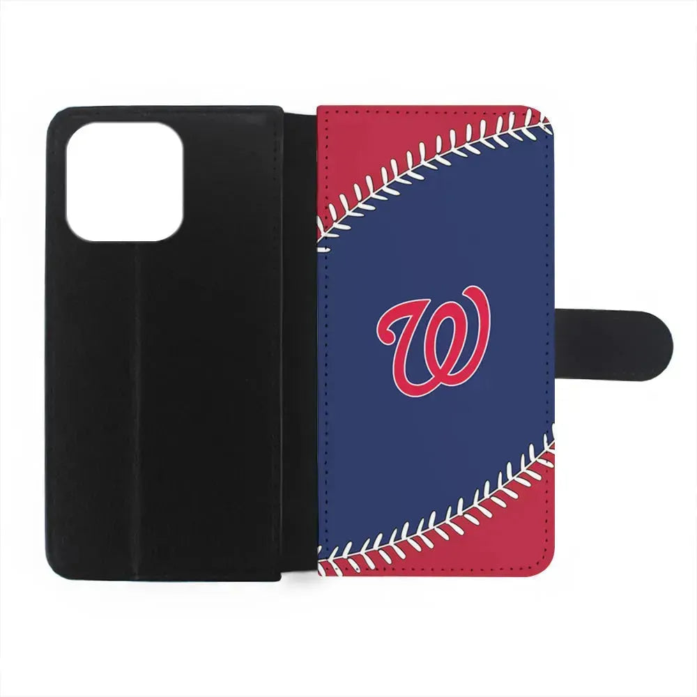 MLB Washington Nationals Logo iPhone 15 Pro Max Case-Flip Wallet Case-Xtracase