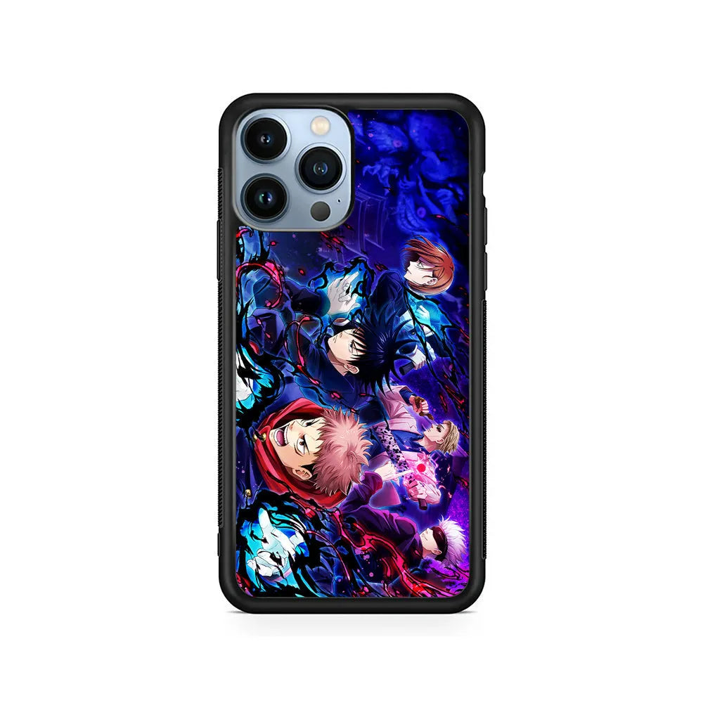 Main Characters of Jujutsu Kaisen iPhone 13 Pro Case-Rubber / Black (2D Case)-Xtracase