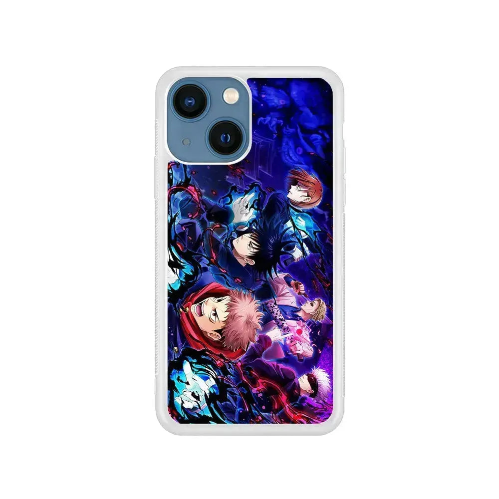 Main Characters of Jujutsu Kaisen iPhone 13 Mini Case-Rubber / White (2D Case)-Xtracase