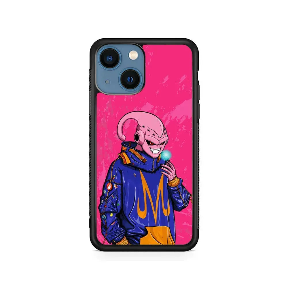 Majin Buu Dragon Ball Z Jacket iPhone 13 Mini Case-Rubber / Black (2D Case)-Xtracase