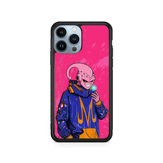 Majin Buu Dragon Ball Z Jacket iPhone 15 Pro Max Case-Rubber / Black (2D Case)-Xtracase