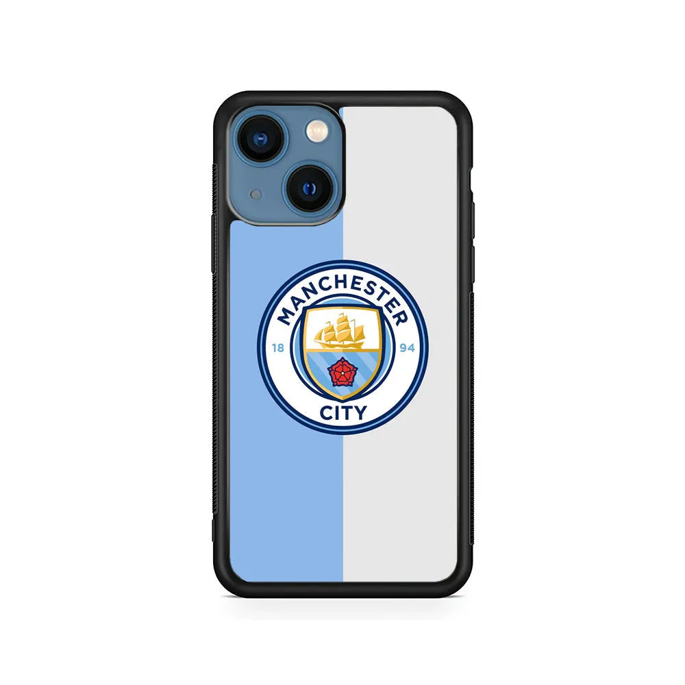 Manchester City Colour Of Pride iPhone 14 Plus Case-Rubber / Black (2D Case)-Xtracase