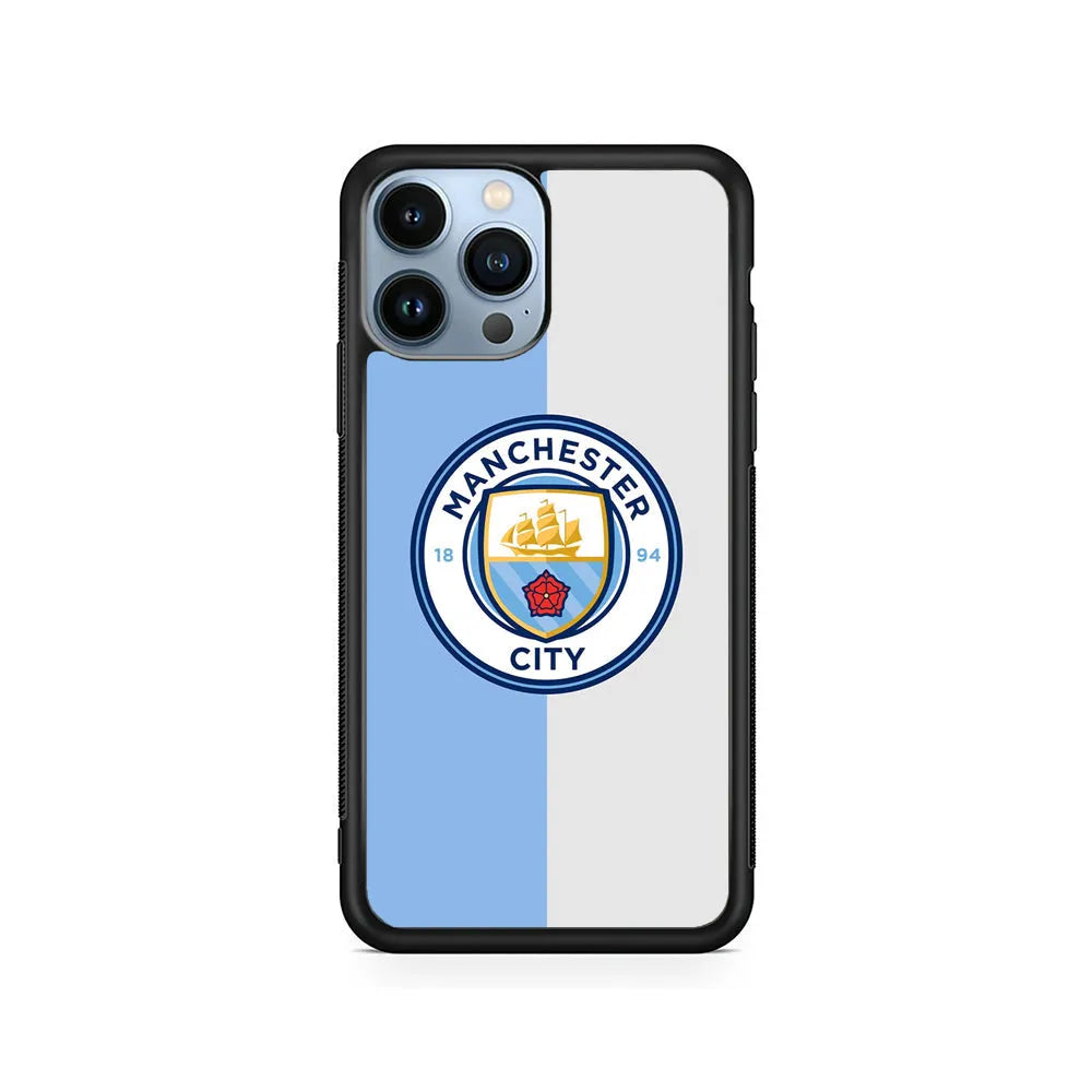 Manchester City Colour Of Pride iPhone 13 Pro Case-Rubber / Black (2D Case)-Xtracase