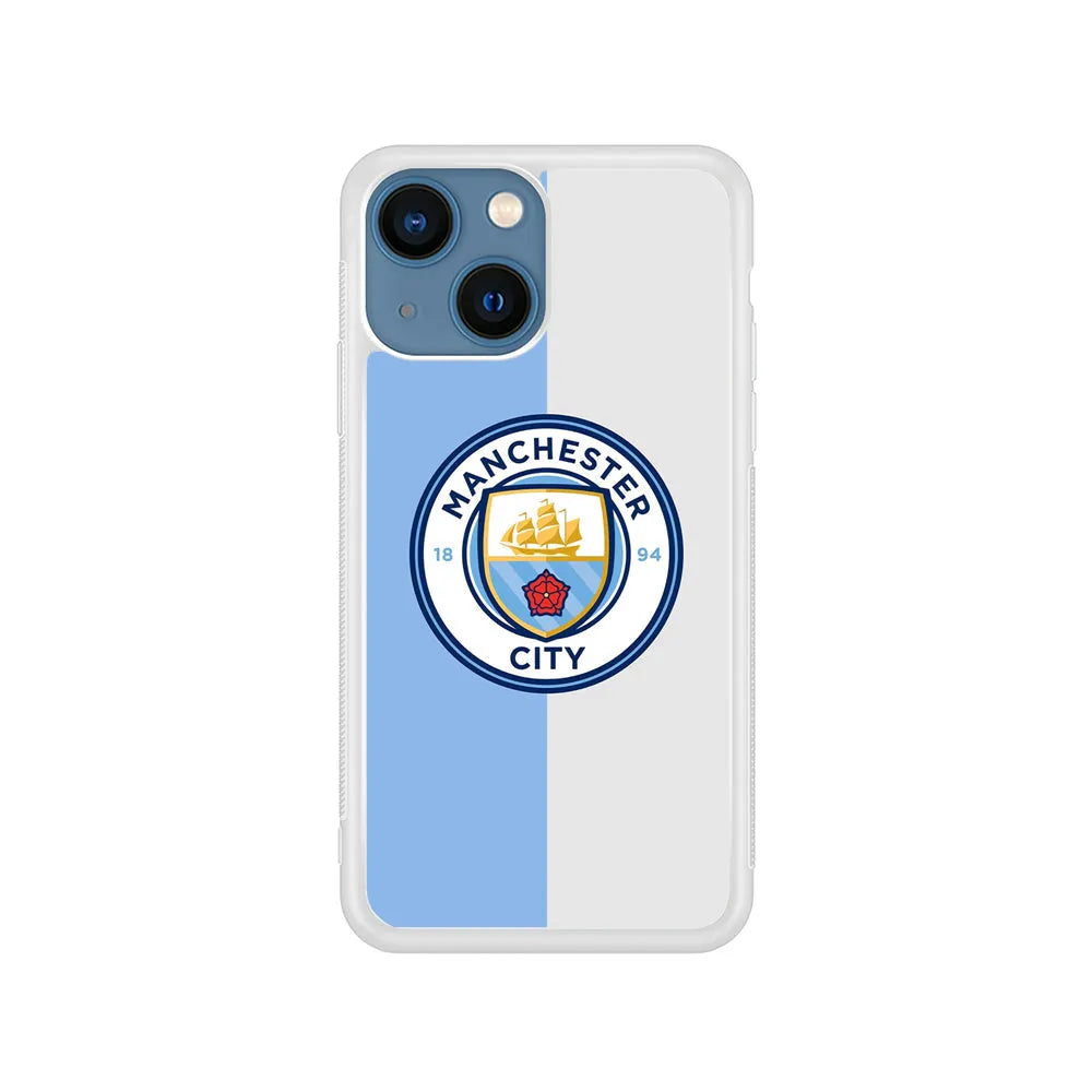 Manchester City Colour Of Pride iPhone 15 Case-Rubber / White (2D Case)-Xtracase