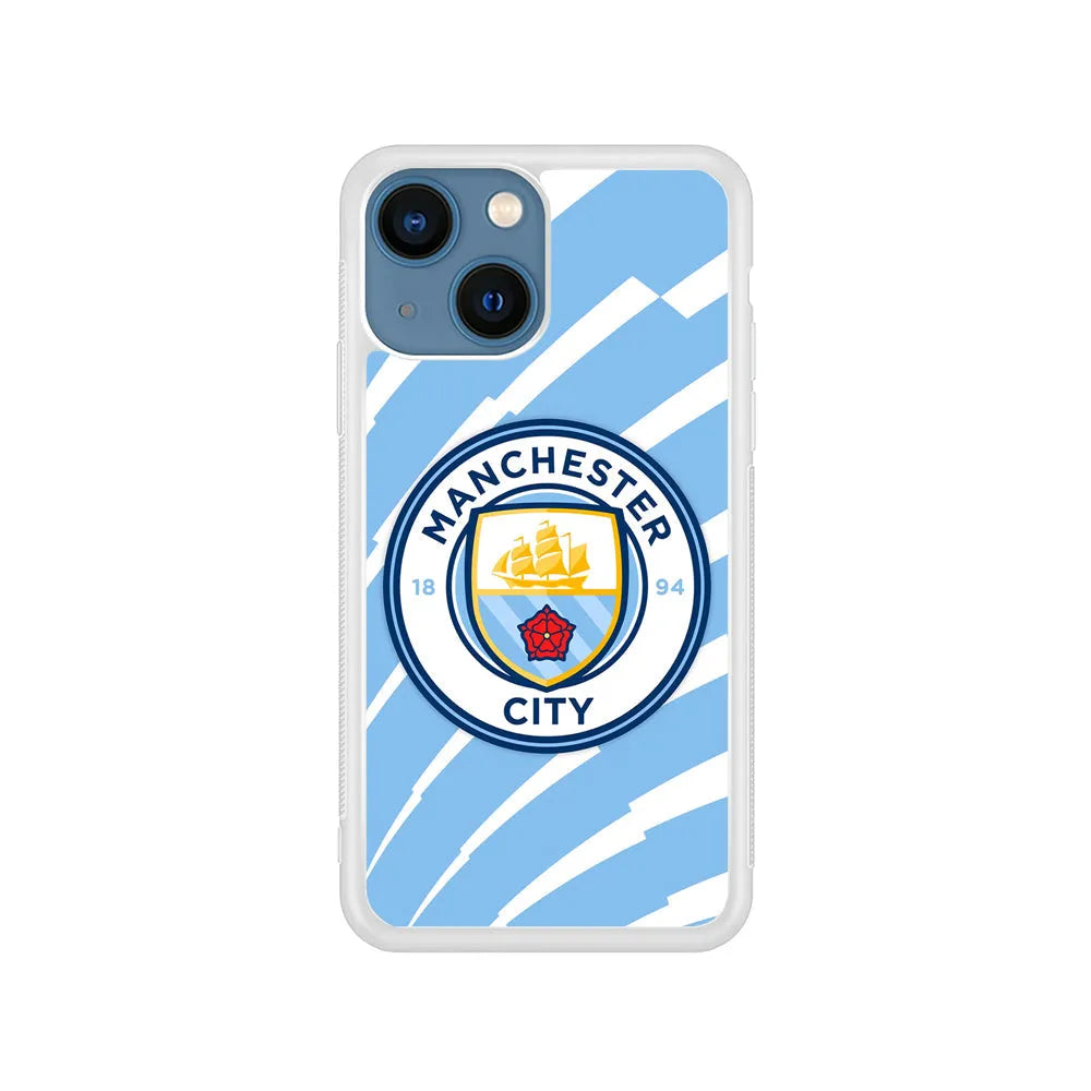 Manchester City EPL iPhone 15 Case-Rubber / White (2D Case)-Xtracase