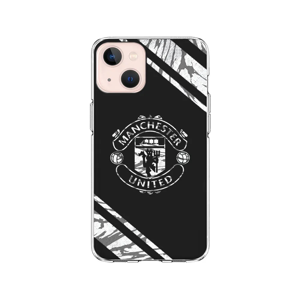 Manchester United Black Emblem iPhone 15 Case-Clear Soft Case-Xtracase