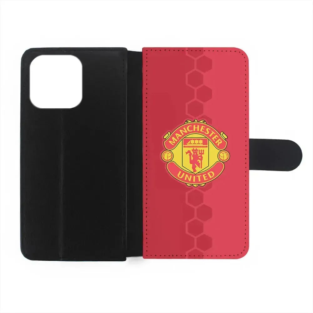 Manchester United Red Emblem iPhone 15 Pro Max Case-Flip Wallet Case-Xtracase