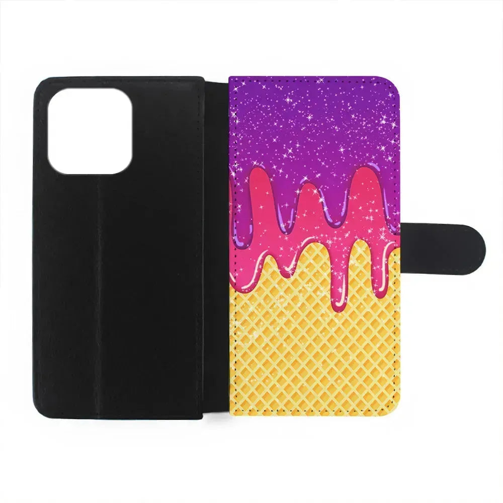 Melted Ice Cream and A Waffle iPhone 15 Pro Max Case-Flip Wallet Case-Xtracase