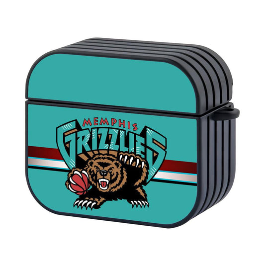 Memphis Grizzlies NBA Logo Over The Line Hard Plastic Case Cover For Apple Airpods 3-Xtracase