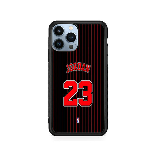 Michael Jordan Jersey 23 iPhone 13 Pro Max Case-Rubber / Black (2D Case)-Xtracase