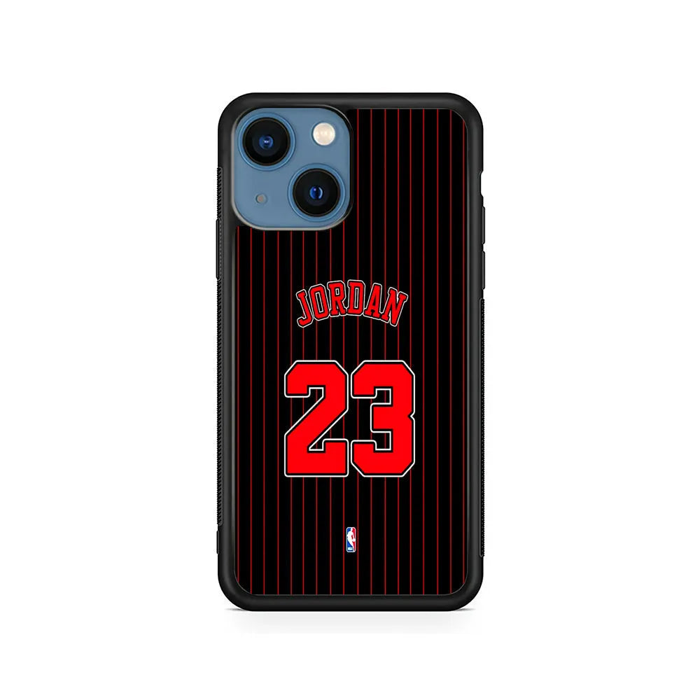 Michael Jordan Jersey 23 iPhone 15 Case-Rubber / Black (2D Case)-Xtracase