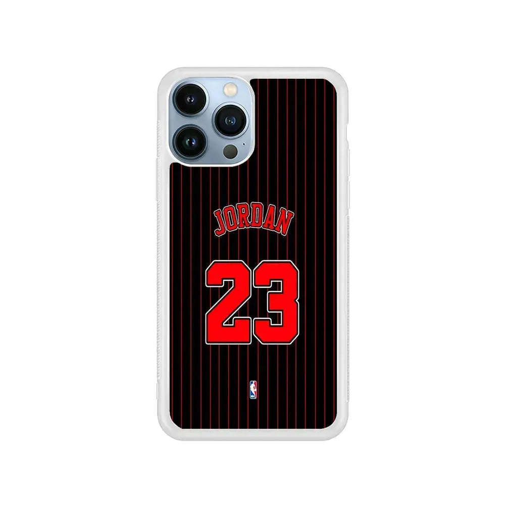 Michael Jordan Jersey 23 iPhone 15 Pro Max Case-Rubber / White (2D Case)-Xtracase