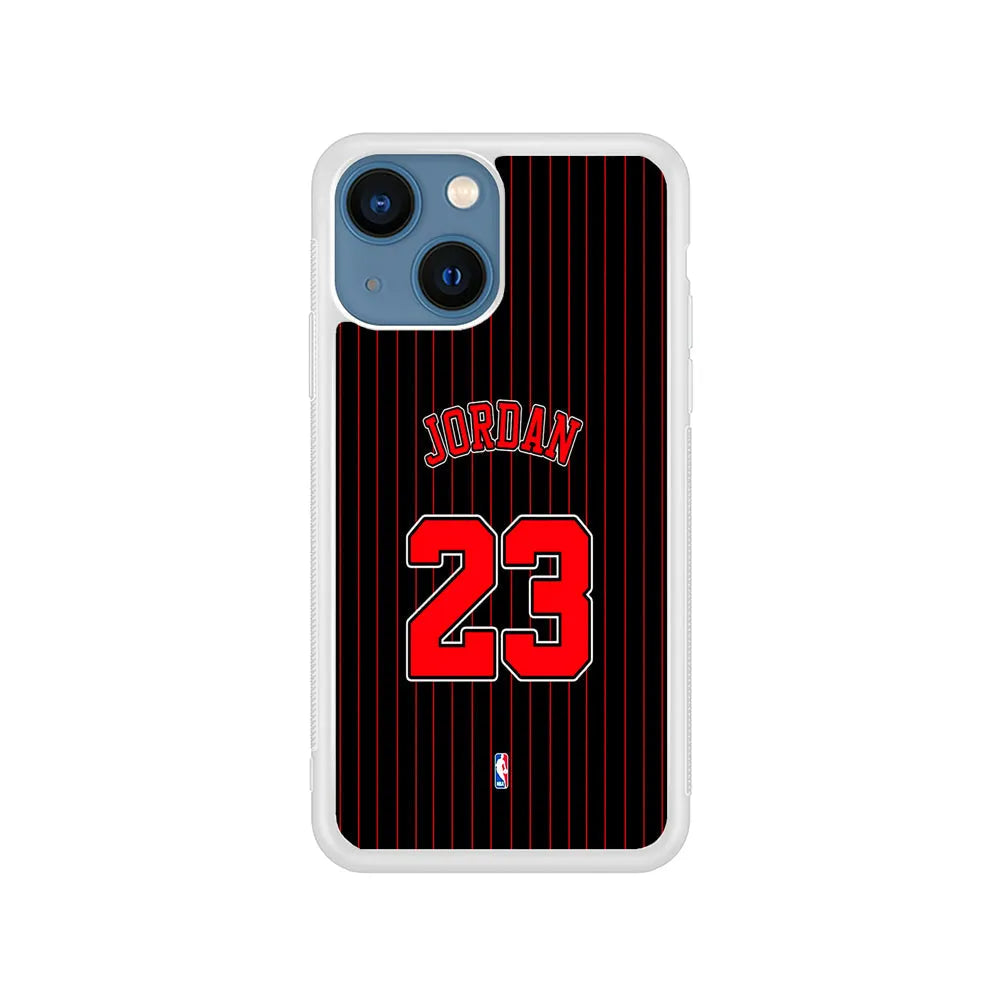 Michael Jordan Jersey 23 iPhone 15 Case-Rubber / White (2D Case)-Xtracase