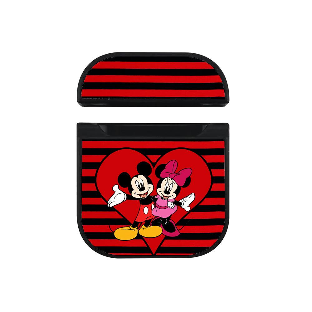 Mickey Minnie Mouse in Heart Hard Plastic Case Cover For Apple Airpods-Xtracase