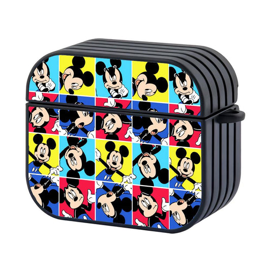 Mickey Mouse Color Blocks Hard Plastic Case Cover For Apple Airpods 4-Xtracase