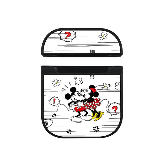 Mickey Mouse Couple in Love Hard Plastic Case Cover For Apple Airpods-Xtracase