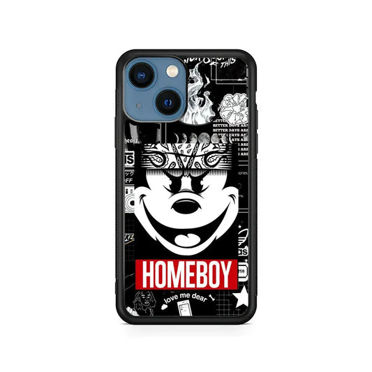 Mickey Mouse Homeboy iPhone 13 Mini Case-Rubber / Black (2D Case)-Xtracase