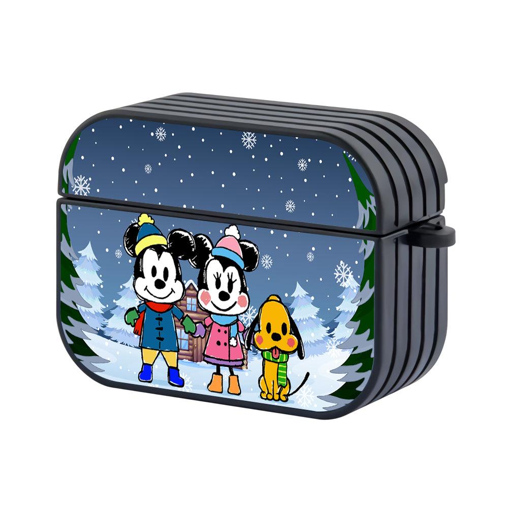 Mickey Mouse in Winter House Hard Plastic Case Cover For Apple Airpods Pro 3-Xtracase
