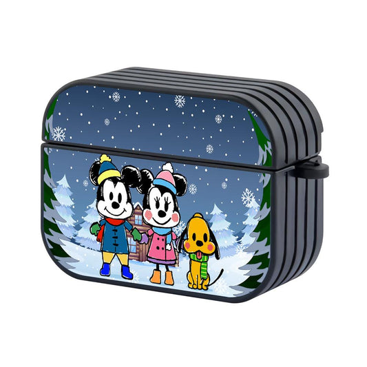 Mickey Mouse in Winter House Hard Plastic Case Cover For Apple Airpods Pro 3-Xtracase