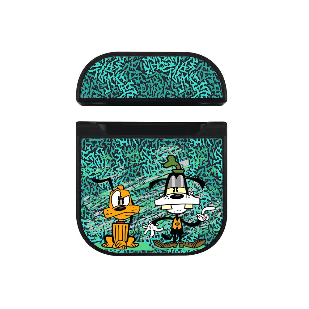 Mickey Mouse on Goofy Different Castes Hard Plastic Case Cover For Apple Airpods-Xtracase