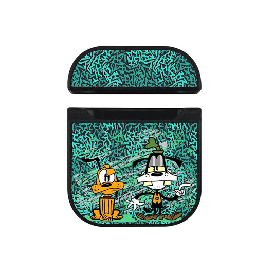 Mickey Mouse on Goofy Different Castes Hard Plastic Case Cover For Apple Airpods-Xtracase