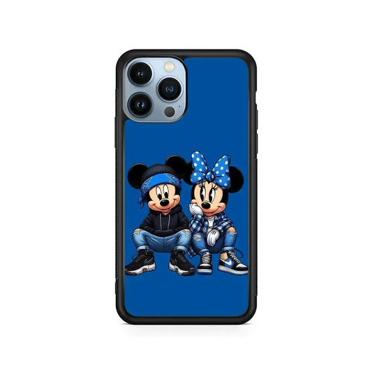 Mickey and Minnie Style iPhone 15 Pro Max Case-Rubber / Black (2D Case)-Xtracase