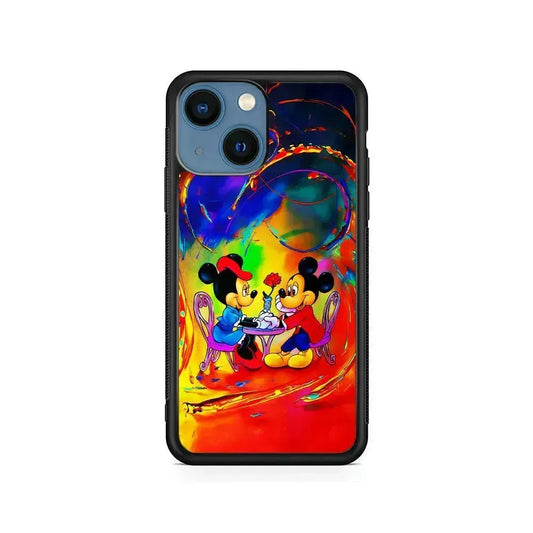 Mickey and Minnie Valentines Day iPhone 13 Mini Case-Rubber / Black (2D Case)-Xtracase