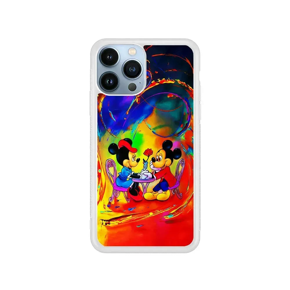 Mickey and Minnie Valentines Day iPhone 15 Pro Max Case-Rubber / White (2D Case)-Xtracase