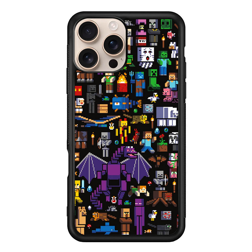 Minicraft All Characters iPhone 16 Pro Case - iPhone 16 Pro