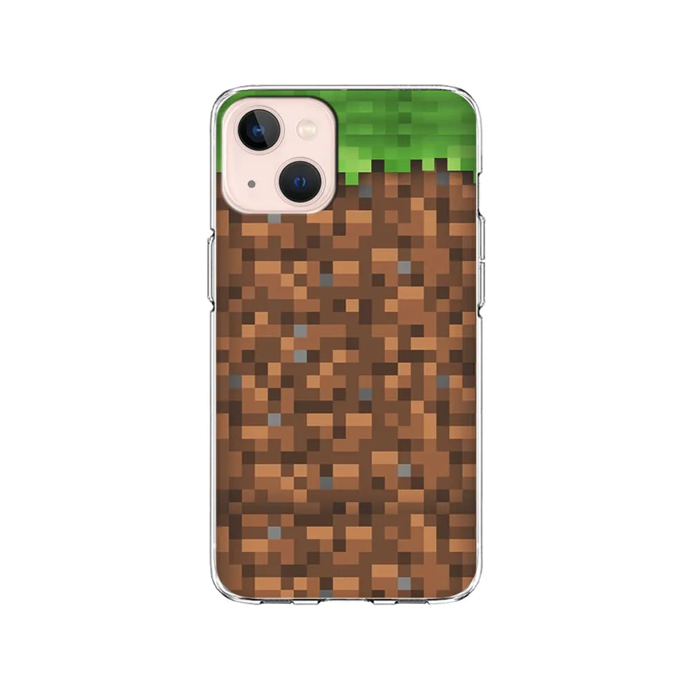 Minicraft Block Pixel iPhone 14 Plus Case-Clear Soft Case-Xtracase