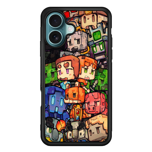 Minicraft Characters Drawing iPhone 16 Case - Xtracase