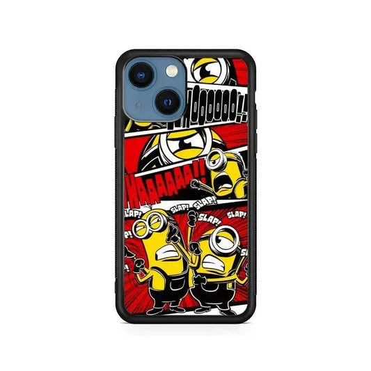 Minions Act Like In The Comic iPhone 13 Mini Case-Rubber / Black (2D Case)-Xtracase