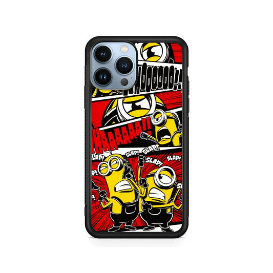 Minions Act Like In The Comic iPhone 13 Pro Case-Rubber / Black (2D Case)-Xtracase