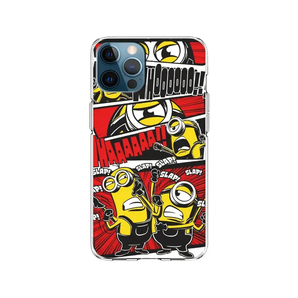 Minions Act Like In The Comic iPhone 15 Pro Max Case-Clear Soft Case-Xtracase