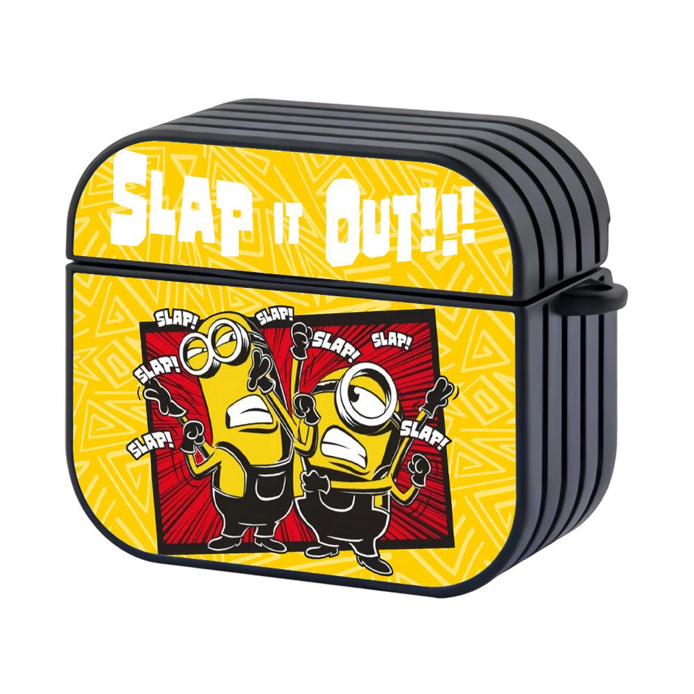 Minions Fight Between Two Men Hard Plastic Case Cover For Apple Airpods 3-Xtracase