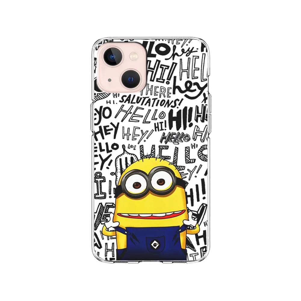Minions Hail Word iPhone 15 Case-Clear Soft Case-Xtracase