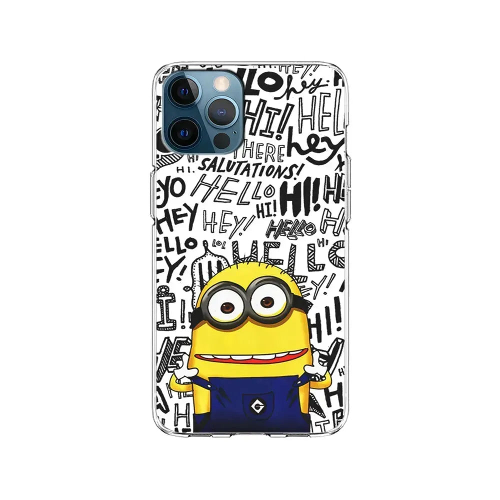 Minions Hail Word iPhone 15 Pro Max Case-Clear Soft Case-Xtracase