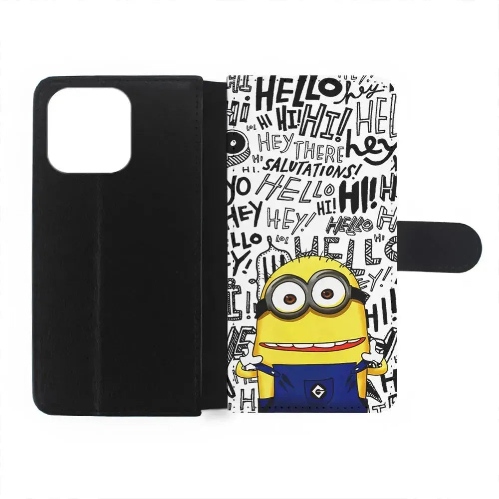 Minions Hail Word iPhone 15 Pro Max Case-Flip Wallet Case-Xtracase