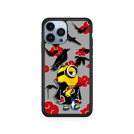 Minions Itachi Mode On iPhone 13 Pro Max Case-Rubber / Black (2D Case)-Xtracase