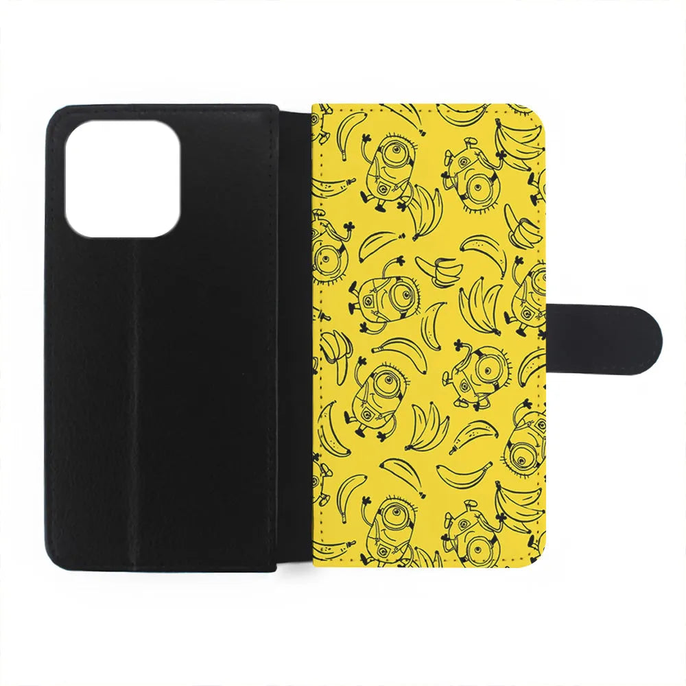 Minions and Banana Yellow iPhone 13 Pro Case-Flip Wallet Case-Xtracase