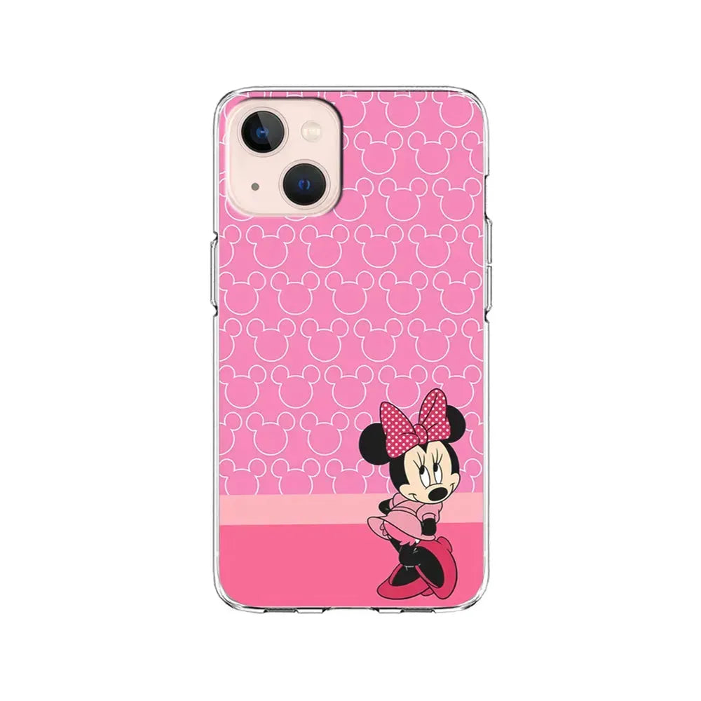 Minnie Mouse Pink Background iPhone 13 Mini Case-Clear Soft Case-Xtracase