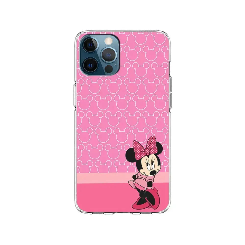 Minnie Mouse Pink Background iPhone 15 Pro Max Case-Clear Soft Case-Xtracase