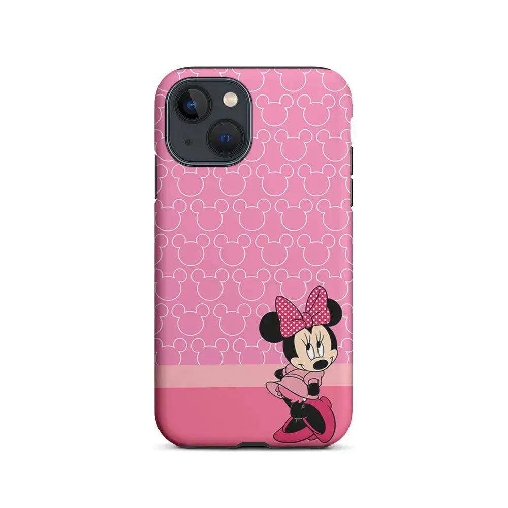 Minnie Mouse Pink Background iPhone 13 Mini Case-2 in 1 Tough Case-Xtracase