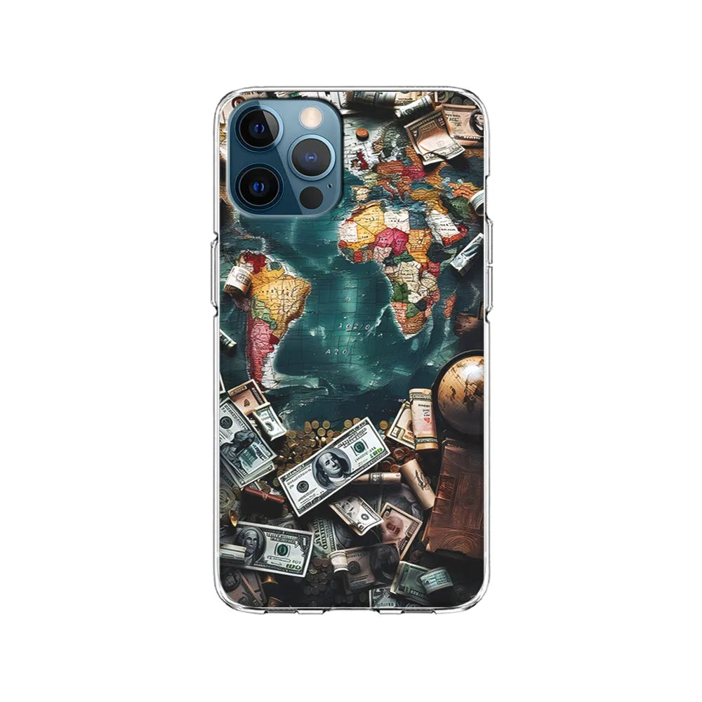 Money on The Map Travel iPhone 13 Pro Case-Clear Soft Case-Xtracase