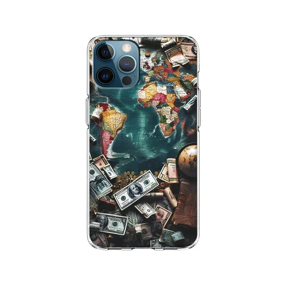 Money on The Map Travel iPhone 15 Pro Max Case-Clear Soft Case-Xtracase