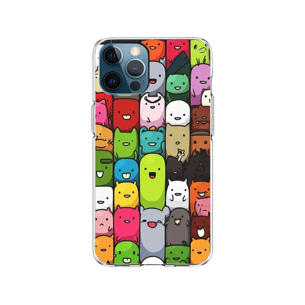 Monster Cute Cartoon Doodle iPhone 15 Pro Max Case-Clear Soft Case-Xtracase