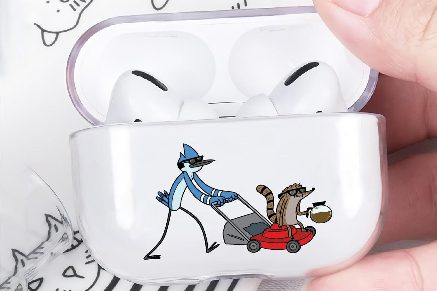 Mordecai and Rigby Apple Airpod Pro 2 Clear Case-Xtracase